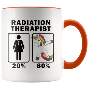 RobustCreative-Radiation Therapist Dabbing Unicorn 80 20 Principle Superhero Girl Womens - 11oz Accent Mug Medical Personnel Gift Idea