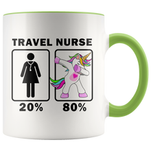 Load image into Gallery viewer, RobustCreative-Travel Nurse Dabbing Unicorn 20 80 Principle Superhero Girl Womens - 11oz Accent Mug Medical Personnel Gift Idea
