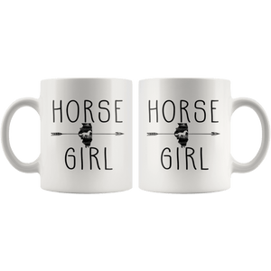 RobustCreative-Illinois Horse Girl Gifts Illinoisan Shape Country for women - 11oz White Mug Racing Lover Gift Idea