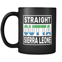 Load image into Gallery viewer, RobustCreative-Straight Outta Sierra Leone - Sierra Leonean Flag 11oz Funny Black Coffee Mug - Independence Day Family Heritage - Women Men Friends Gift - Both Sides Printed (Distressed)
