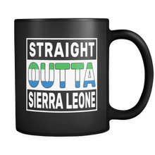 Load image into Gallery viewer, RobustCreative-Straight Outta Sierra Leone - Sierra Leonean Flag 11oz Funny Black Coffee Mug - Independence Day Family Heritage - Women Men Friends Gift - Both Sides Printed (Distressed)
