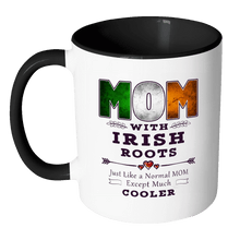 Load image into Gallery viewer, RobustCreative-Best Mom Ever with Irish Roots - Ireland Flag 11oz Funny Black &amp; White Coffee Mug - Mothers Day Independence Day - Women Men Friends Gift - Both Sides Printed (Distressed)
