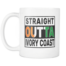 Load image into Gallery viewer, RobustCreative-Straight Outta Ivory Coast - Ivorian Flag 11oz Funny White Coffee Mug - Independence Day Family Heritage - Women Men Friends Gift - Both Sides Printed (Distressed)
