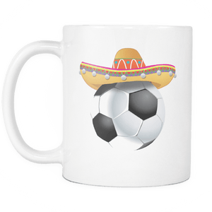 RobustCreative-Funny Soccer Ball Mexican Sport - Cinco De Mayo Mexican Fiesta - No Siesta Mexico Party - 11oz White Funny Coffee Mug Women Men Friends Gift ~ Both Sides Printed