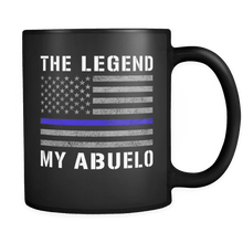 Load image into Gallery viewer, RobustCreative-Abuelo The Legend American Flag patriotic Trooper Cop Thin Blue Line Law Enforcement Officer 11oz Black Coffee Mug ~ Both Sides Printed
