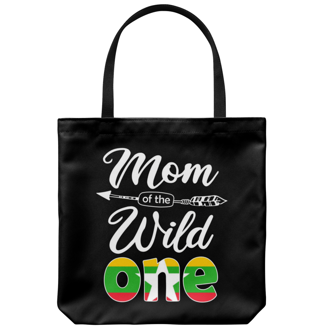 RobustCreative-Burmese Mom of the Wild One Birthday Myanmar Flag Tote Bag Gift Idea