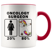 Load image into Gallery viewer, RobustCreative-Oncology Surgeon Dabbing Unicorn 80 20 Principle Superhero Girl Womens - 11oz Accent Mug Medical Personnel Gift Idea
