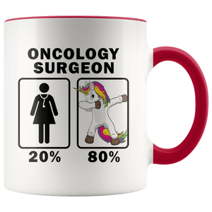 RobustCreative-Oncology Surgeon Dabbing Unicorn 80 20 Principle Superhero Girl Womens - 11oz Accent Mug Medical Personnel Gift Idea