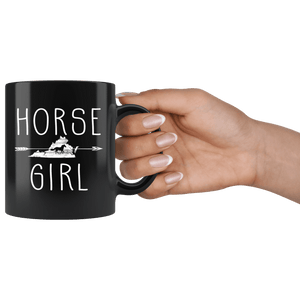 RobustCreative-Virginia Horse Girl Gifts Virginian Shape Country for women - 11oz Black Mug Riding Lover Gift Idea