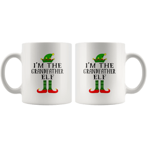 RobustCreative-Im The Grandfather Elf Matching Family Christmas - 11oz White Mug Christmas group green pjs costume Gift Idea