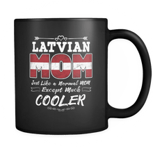 Load image into Gallery viewer, RobustCreative-Best Mom Ever is from Latvia - Latvian Flag 11oz Funny Black Coffee Mug - Mothers Day Independence Day - Women Men Friends Gift - Both Sides Printed (Distressed)
