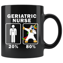 Load image into Gallery viewer, RobustCreative-Geriatric Nurse Dabbing Unicorn 80 20 Principle Graduation Gift Mens - 11oz Black Mug Medical Personnel Gift Idea
