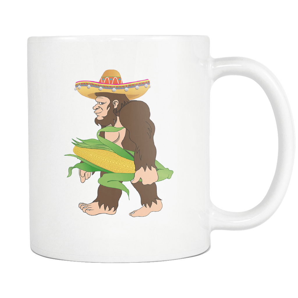 RobustCreative-Bigfoot Sasquatch Corn - Cinco De Mayo Mexican Fiesta - No Siesta Mexico Party - 11oz White Funny Coffee Mug Women Men Friends Gift ~ Both Sides Printed