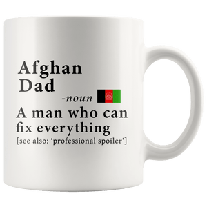 RobustCreative-Afghan Dad Definition Afghanistan Flag Fathers Day - 11oz White Mug family reunion gifts Gift Idea