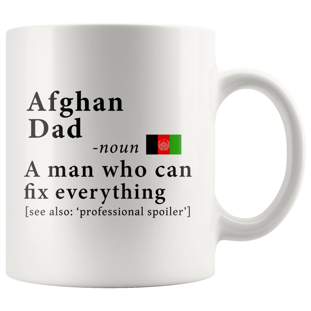 RobustCreative-Afghan Dad Definition Afghanistan Flag Fathers Day - 11oz White Mug family reunion gifts Gift Idea