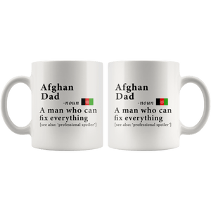 RobustCreative-Afghan Dad Definition Afghanistan Flag Fathers Day - 11oz White Mug family reunion gifts Gift Idea