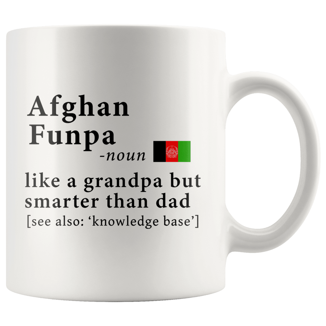 RobustCreative-Afghan Funpa Definition Afghanistan Flag Grandpa Day - 11oz White Mug family reunion gifts Gift Idea