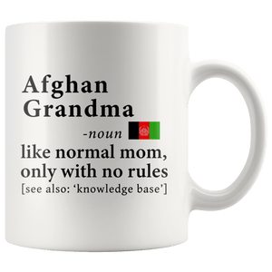 RobustCreative-Afghan Grandma Definition Afghanistan Flag Grandmother - 11oz White Mug family reunion gifts Gift Idea