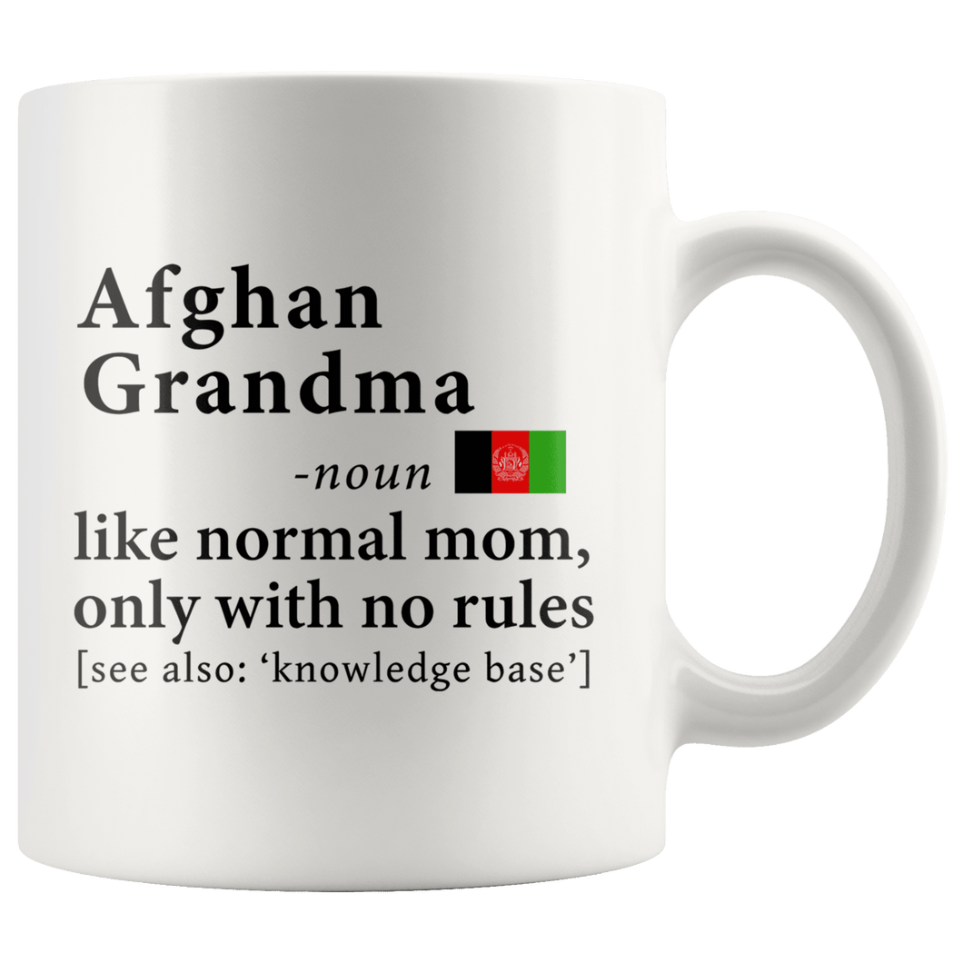 RobustCreative-Afghan Grandma Definition Afghanistan Flag Grandmother - 11oz White Mug family reunion gifts Gift Idea