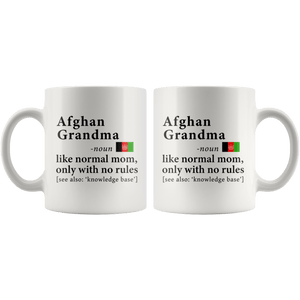 RobustCreative-Afghan Grandma Definition Afghanistan Flag Grandmother - 11oz White Mug family reunion gifts Gift Idea