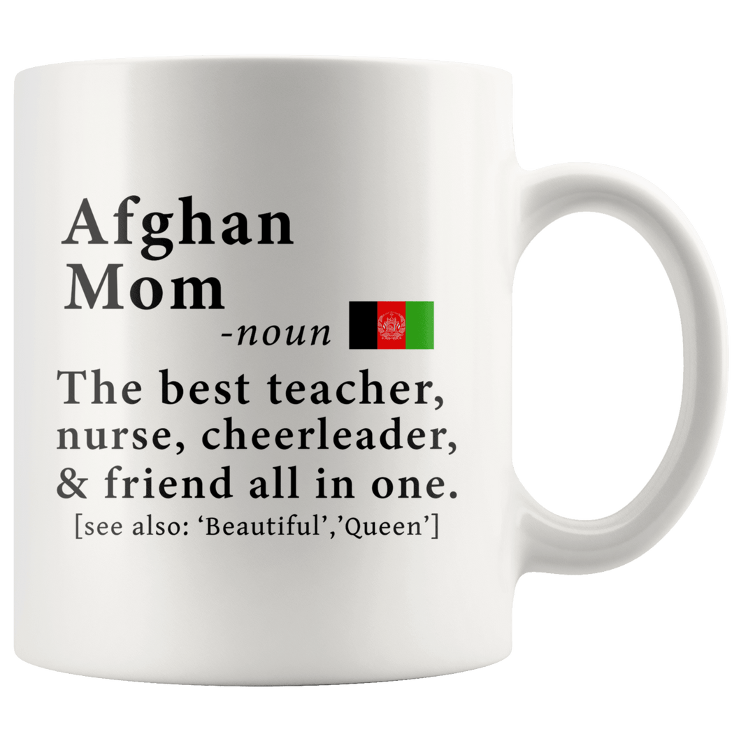 RobustCreative-Afghan Mom Definition Afghanistan Flag Mothers Day - 11oz White Mug family reunion gifts Gift Idea