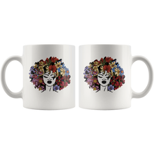 Load image into Gallery viewer, RobustCreative-Afro Natural Black Hair Africa Kind Pride - Melanin 11oz Funny White Coffee Mug - Educated Melanin Rich Skin Vintage Black Power Goddes - Friends Gift - Both Sides Printed
