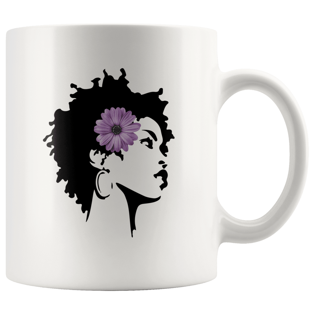 RobustCreative-Afro Natural Black Hair Kind Pride - Melanin 11oz Funny White Coffee Mug - Educated Melanin Rich Skin Vintage Black Power Goddes - Friends Gift - Both Sides Printed