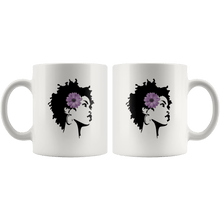 Load image into Gallery viewer, RobustCreative-Afro Natural Black Hair Kind Pride - Melanin 11oz Funny White Coffee Mug - Educated Melanin Rich Skin Vintage Black Power Goddes - Friends Gift - Both Sides Printed
