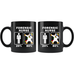 RobustCreative-Forensic Nurse Dabbing Unicorn 80 20 Principle Graduation Gift Mens - 11oz Black Mug Medical Personnel Gift Idea