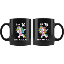 Load image into Gallery viewer, RobustCreative-I am 70 &amp; Magical Unicorn birthday seventy Years Old Black 11oz Mug Gift Idea

