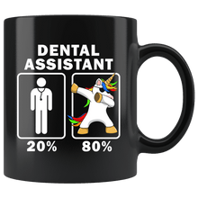 Load image into Gallery viewer, RobustCreative-Dental Assistant Dabbing Unicorn 80 20 Principle Graduation Gift Mens - 11oz Black Mug Medical Personnel Gift Idea
