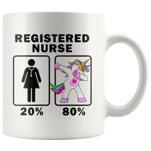 Load image into Gallery viewer, RobustCreative-Registered Nurse Dabbing Unicorn 20 80 Principle Superhero Girl Womens - 11oz White Mug Medical Personnel Gift Idea
