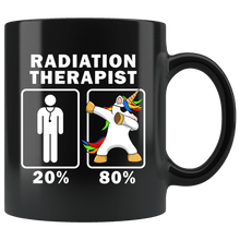 Load image into Gallery viewer, RobustCreative-Radiation Therapist Dabbing Unicorn 80 20 Principle Graduation Gift Mens - 11oz Black Mug Medical Personnel Gift Idea
