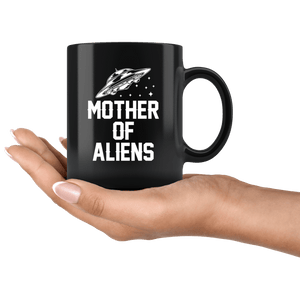 RobustCreative-Funny Alien I Come In Peace Alien Head Quote - 11oz Black Mug sci fi believer Area 51 Extraterrestrial Gift Idea