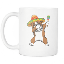 Load image into Gallery viewer, RobustCreative-Dabbing Bulldog Dog in Sombrero - Cinco De Mayo Mexican Fiesta - Dab Dance Mexico Party - 11oz White Funny Coffee Mug Women Men Friends Gift ~ Both Sides Printed
