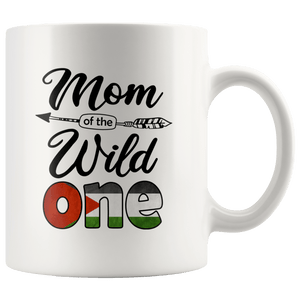 RobustCreative-Palestinian Mom of the Wild One Birthday Palestine Flag White 11oz Mug Gift Idea