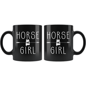 RobustCreative-Alabama Horse Girl Gifts Alabamian Shape Country for women - 11oz Black Mug Riding Lover Gift Idea