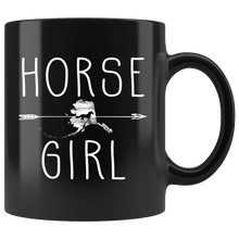 Load image into Gallery viewer, RobustCreative-Alaska Horse Girl Gifts Alaskan Shape Country for women - 11oz Black Mug Riding Lover Gift Idea
