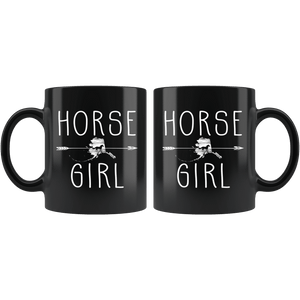 RobustCreative-Alaska Horse Girl Gifts Alaskan Shape Country for women - 11oz Black Mug Riding Lover Gift Idea