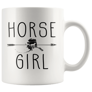 RobustCreative-Alaska Horse Girl Gifts Alaskan Shape Country for women - 11oz White Mug Racing Lover Gift Idea