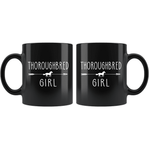 RobustCreative-Thoroughbred Horse Girl Gifts Horses Lover Riding Racing - 11oz Black Mug Racing Lover Gift Idea