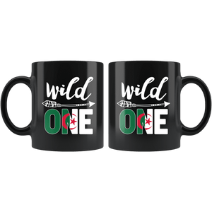 RobustCreative-Algeria Wild One Birthday Outfit 1 Algerian Flag Coffee Black 11oz Mug Gift Idea
