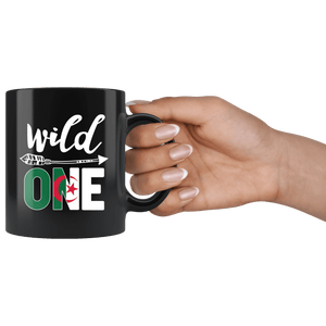 RobustCreative-Algeria Wild One Birthday Outfit 1 Algerian Flag Coffee Black 11oz Mug Gift Idea
