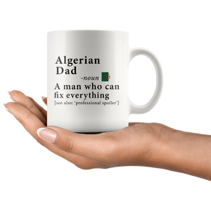 RobustCreative-Algerian Dad Definition Algeria Flag Fathers Day - 11oz White Mug family reunion gifts Gift Idea