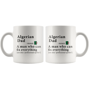 RobustCreative-Algerian Dad Definition Algeria Flag Fathers Day - 11oz White Mug family reunion gifts Gift Idea