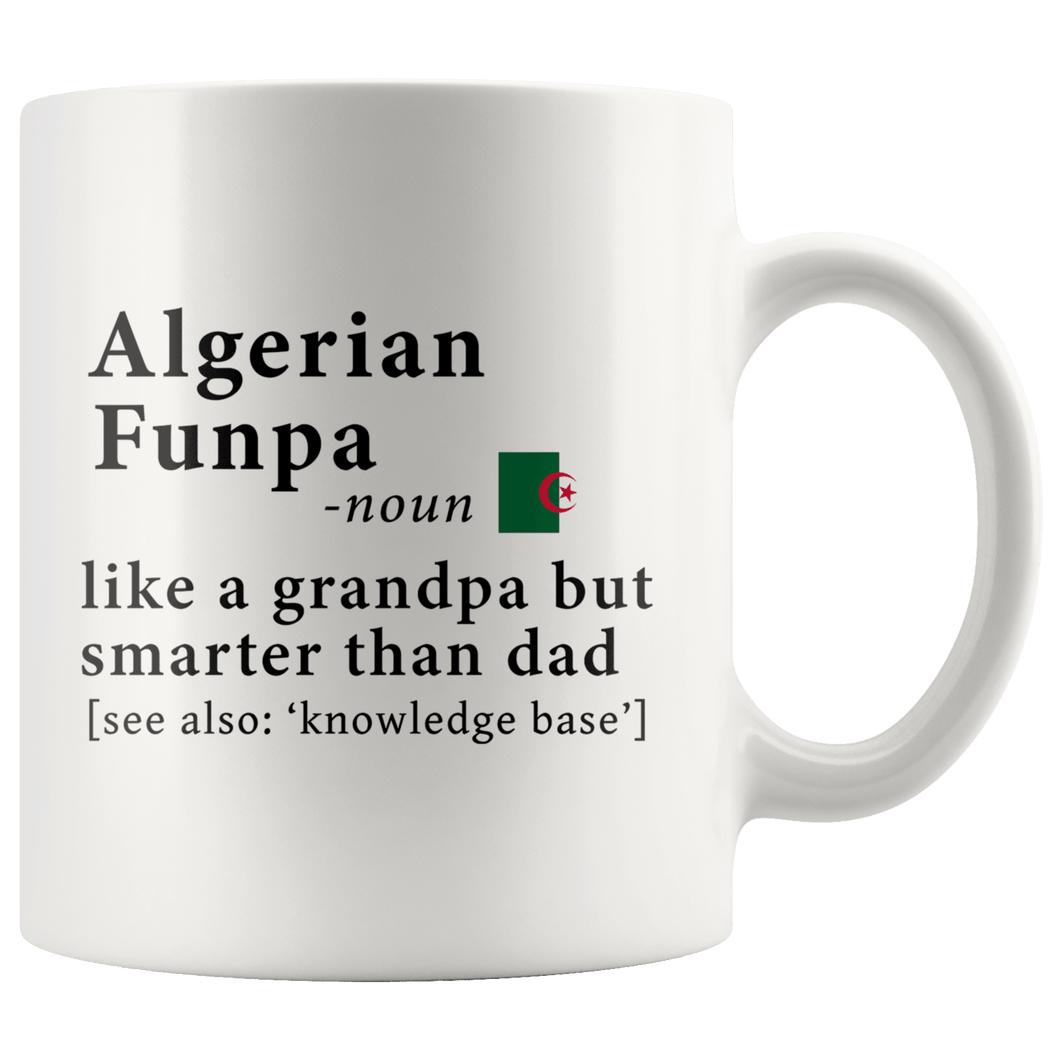 RobustCreative-Algerian Funpa Definition Algeria Flag Grandpa Day - 11oz White Mug family reunion gifts Gift Idea