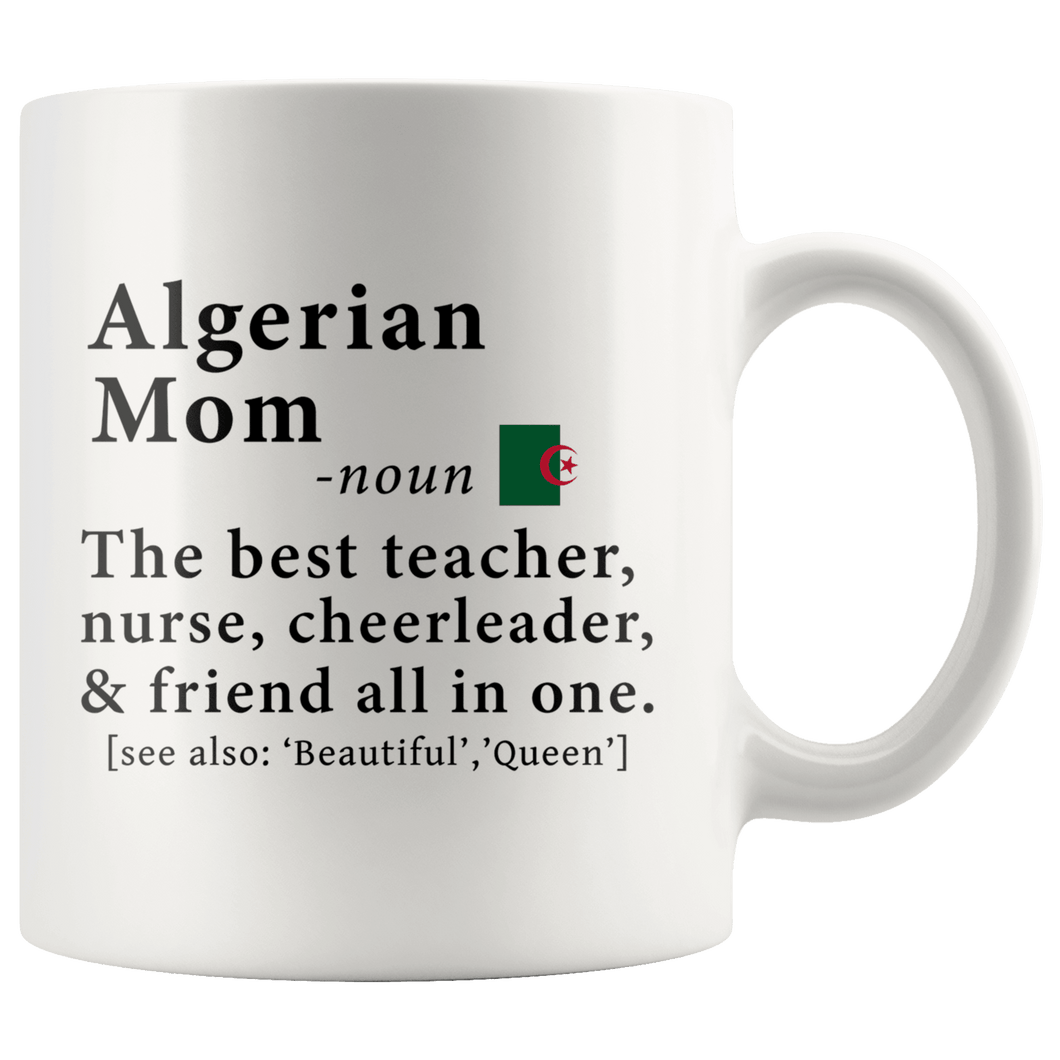 RobustCreative-Algerian Mom Definition Algeria Flag Mothers Day - 11oz White Mug family reunion gifts Gift Idea