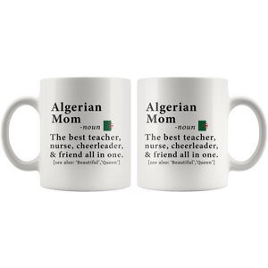 RobustCreative-Algerian Mom Definition Algeria Flag Mothers Day - 11oz White Mug family reunion gifts Gift Idea