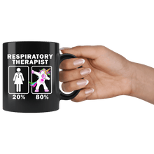 Load image into Gallery viewer, RobustCreative-Respiratory Therapist Dabbing Unicorn 20 80 Principle Superhero Girl Womens - 11oz Black Mug Medical Personnel Gift Idea
