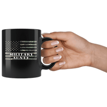 Load image into Gallery viewer, RobustCreative-American Camo Flag Aunty USA Patriot Family - Military Family 11oz Black Mug Active Component on Duty support troops Gift Idea - Both Sides Printed
